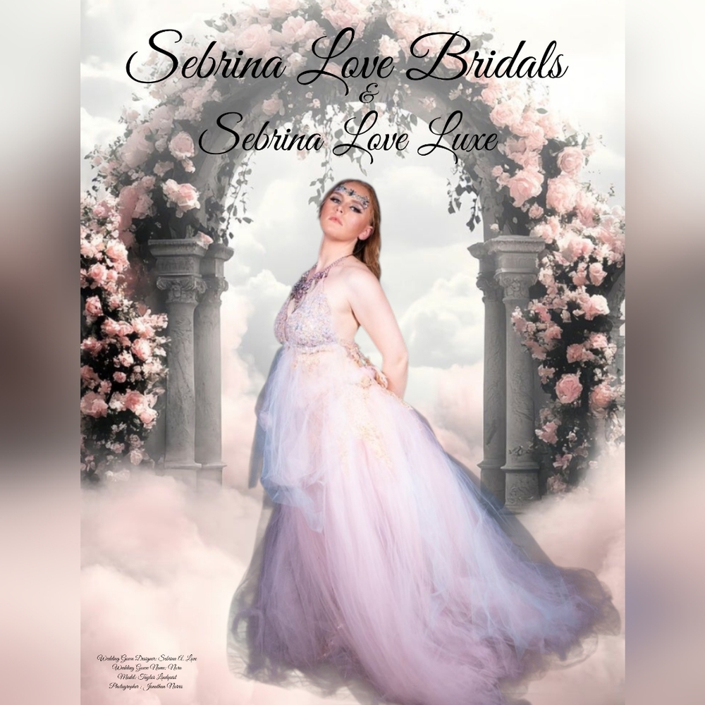 NORA Blush & Blue Woodland Wedding Ballgown Set